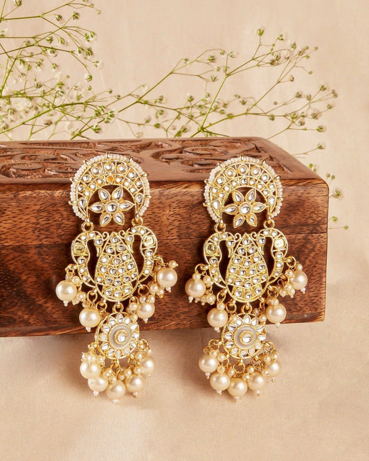 KUNDAN & PEARL DROPS EARRING