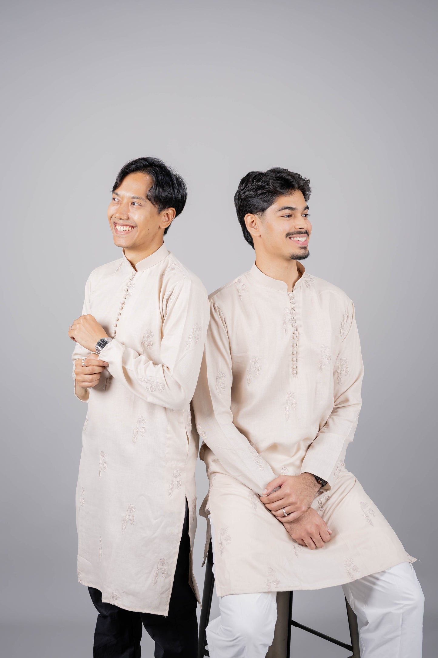 DESERT SAND - embroidered kurta