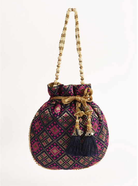 NAVY BLUE POTLI BAG