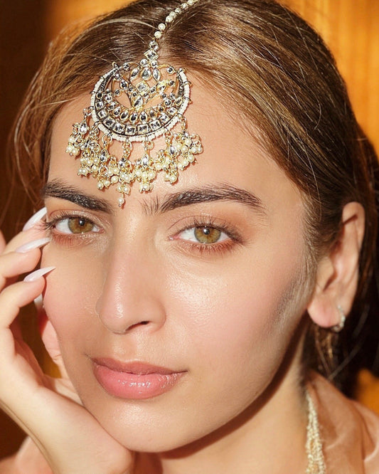 GOLD KUNDAN MAANG TIKKA